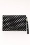 Black Polka Dot Women's Clutch Bag with Curved Cover Portfolio Handbag - 2