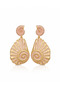 Pink Seashell Patterned Dangle Earrings |   Summer Themed Stylish Women's Earrings |   Gold Plating - 7