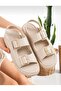Double-Strapped Elastic Double-Buckle Comfortable Women's Sandals with Padded Heels