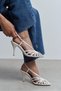 Eryu Sedef Satin Open Toe Detailed Caged Women's Heeled Shoes - 3