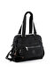 Large Size 37 cm Crinkle Water Repellent Lightweight Fabric Multi-Compartment Mother School Travel Shoulder Bag Black 1450