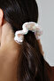 White Sequin Hand Knitted Hair Clip – Handmade Hair Clip - 4