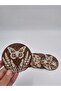 Wooden Double-Sided Laser Printed Flower/Butterfly Pattern Coasters Set of 6 9 cm 3 mm Mdf, Decorative - 4