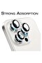 Camera Lens Protector for iPhone 15 Pro/Pro Max - Tempered Glass, Aluminum Ring, White Titanium - 4