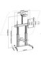 Manual Lifting Height Adjustable Ultra-Large Display TV Stand For Most 60" - 100" Screen Up to 100kg Weight Capacity Material Steel Aluminum Plastic Black - 6