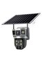 Solar Dual-Lens Wifi Security Camera, Outdoor Wireless 360° Security CCTV Camera with AI Detection for Home