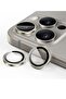 Camera Lens Protector for iPhone 15 Pro/Pro Max, 9H Tempered Glass Metal Ring, 3-Pack