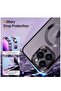 Magnetic Case for iPhone 14 Pro Max [MagSafe] Camera Lens Protector Plating Luxury Cover - Purple - 4