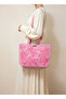 Pink Floral All-Over Hand-Painted Canvas Tote Bag - 2