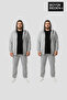 Men's Plus Size Zippered Hooded 2-Piece Set Thin Sweatshirt Cardigan - Comfortable Fit Spr26Bhr960+2