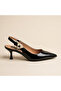 Vesta Triangle Buckle Detailed Heeled Shoes - 2