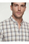 Esvab • Modern & Distinctive Standard Fit Checkered Embroidered Poplin Men's Shirt - 3