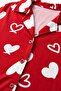 Children's Heart Patterned Short Sleeve Buttoned Pajama Set – Soft Textured Comfortable Loungewear - 6