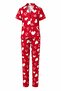 Children's Heart Patterned Short Sleeve Buttoned Pajama Set – Soft Textured Comfortable Loungewear - 5
