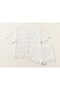 Women's Cream Crochet Knit Blouse and Shorts Two-Piece Set - 2