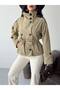 Premium Trench Coat with Stand Collar, Belt, and Button Detailing - 3