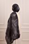 Floral Breeze Patterned Muslin Shawl Black - 6