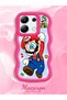 Redmi Note 13 4g Compatible Case with Camera Protector Red Silicone Couple Phone Case Mario Pattern - 2
