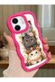 Infinix Smart 9 Compatible Case Camera Protector Red Silicone Couple Phone Case Cat Pattern