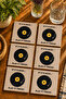 Modern 6-Piece Set of Coasters with Abstract Music Record Design - Uv Printed Mdf - 10X10 cm