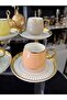 6 Persons Colorful First Class Porcelain Coffee Cup Set 90 ml - 2