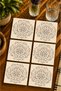 Mandala Style Floral Illustration Modern Set of 6 Coasters - Uv Printing Mdf - 10X10 cm