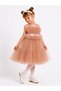 Girl's Pink Tulle Evening Dress with Heart Buckle Princess Model Ak113 - 2