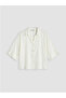 White Linen Blend Oversize Women's Shirt - 2