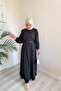Molly Nelly Women's Elegant Long Dress with Buttoned Belt - 7