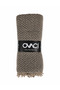 Ovaci Sofa Cover Zigzag Patterned Fringed Beige Sofa Shawl