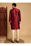 Mens Self Design Jacquard Silk Kurta Set - 2