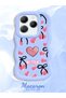 Infinix Hot 40 Pro Compatible Case Camera Protector Blue Silicone Couple Phone Case Heart Pattern - 2