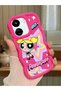 Redmi 13C Compatible Case Camera Protector Red Silicone Couple Phone Case Powerpuff Pattern