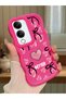 Vivo Y19S Compatible Case Camera Protector Red Silicone Couple Phone Case Heart Pattern