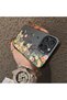 iPhone 16 Pro Compatible Silicone Edge Hard Back Case Couple Phone Case with Floral Pattern - 4