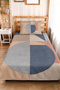 Blue Geometric Modern Young Room Single Pique Set-Powder Beige 160X220 cm Quilted Bedspread - 6