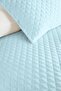 Blue Quilted Youth Room Single Pique Set-Minimal Pastel 160X220 cm Quilted Bedspread - 3