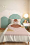 Beige Geometric Boho Teen Room Single Pique Set - Terracotta 160X220 cm Quilted Bedspread - 2