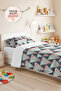 Geometric Blue Young Room Single Pique Set - Pastel Pink 160X220 cm Quilted Bedspread