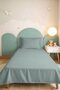 Blue Minimal Young Room Single Pique Set - Pastel Quilted 160X220 cm Summer Bedspread - 2