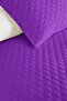 Purple Quilted Youth Room Single Pique Set - Solid Color Modern 160X220 cm Quilted Bedspread - 3