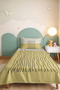 Yellow Geometric Striped Young Room Single Pique Set - Modern Anthracite 160X220 cm Bedspread - 4