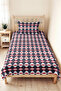 Navy Blue Geometric Youth Room Single Pique Set-Modern Red 160X220Cm Quilted Bedspread - 6