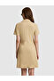 Beige Apaş Collar A-Line Knitted Dress 50326889-Vr011 - 5