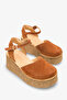 Vega Women's Genuine Leather Wedge Sandals - Tan Suede - 2