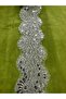 Luxury Sequin Embroidered Lace Ribbon Silver - 1 Meter