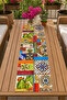 40X140Cm Woven Stain Resistant Printed Thai Feather Fabric Table Cloth Decorative Runner Washable - 2