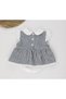 Baby Girl Striped Collared Stylish Dress Set Salopet 5911- - 2