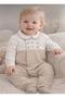 Baby Boy Jumpsuit with Collar and Button Detail, Cotton Long Sleeve Jumpsuit-124984V - 3
