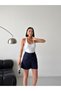 Women's Pleated Shorts - Navy Blue - 5